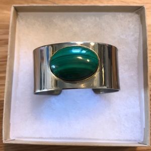 Sterling Silver & Malachite Cuff Bracelet